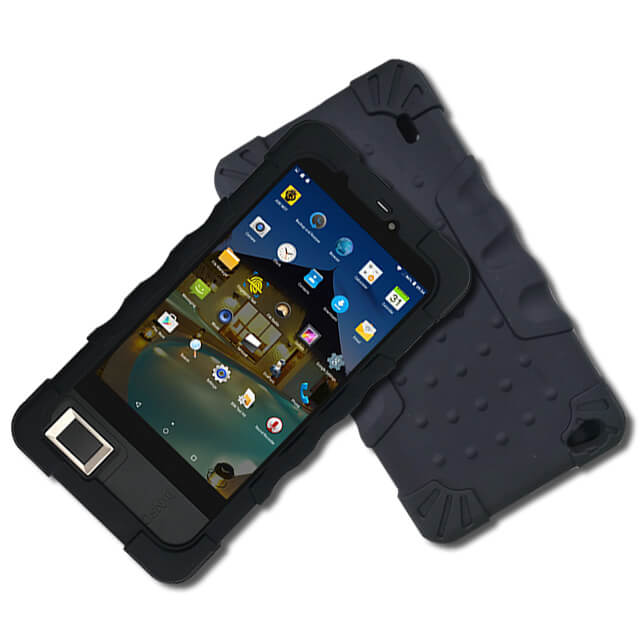 Industrial Weatherproof MARCUS android Biometric Tablet with Sim Slot, NFC reader, Facial and Fingerprint recognition.