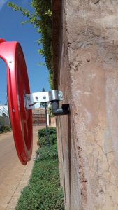 Weatherproof Polycarbonaate convex mirror installed outdoor in Kenya