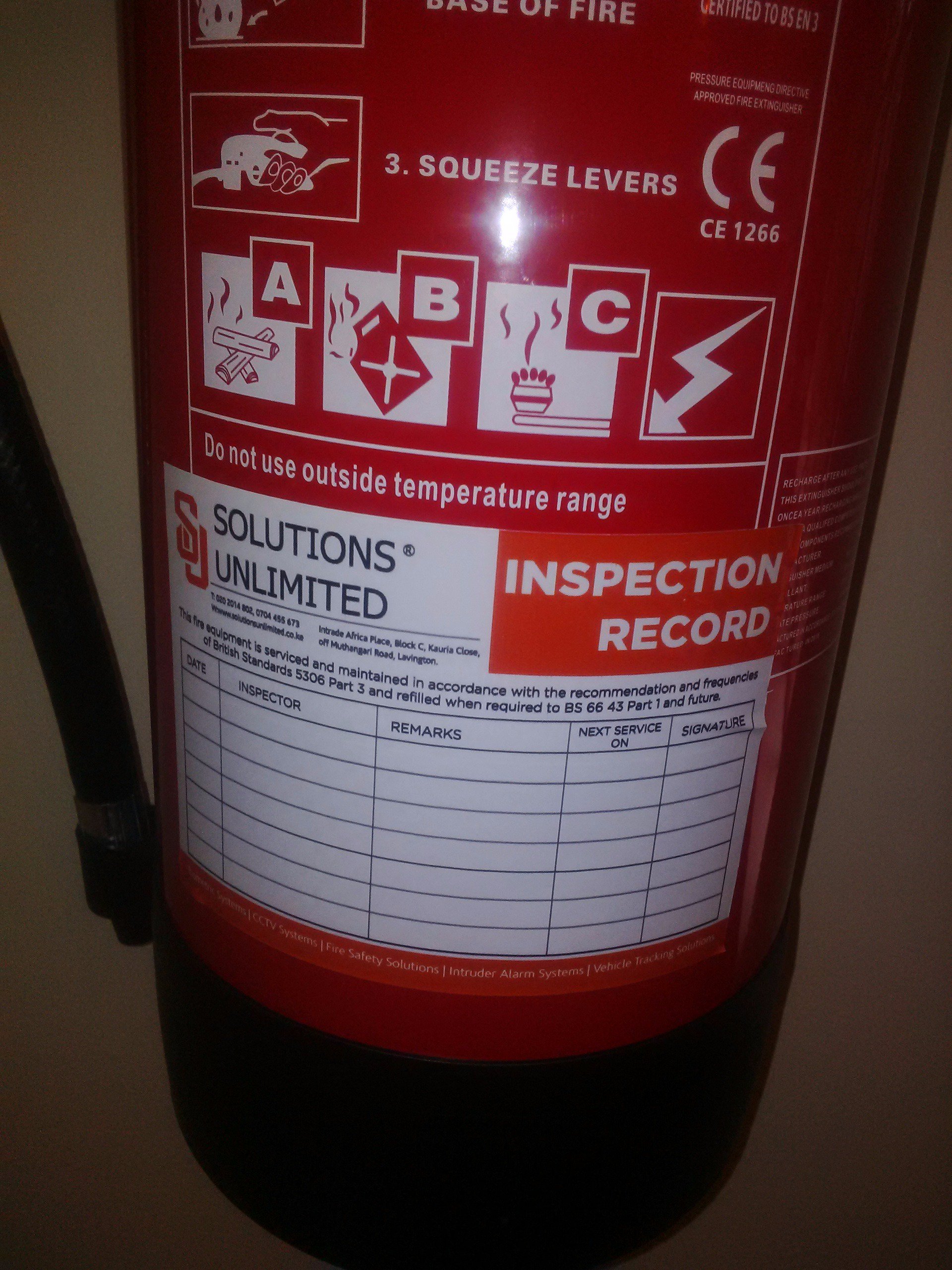 Fire Extinguisher servicing and inspection in Kenya.