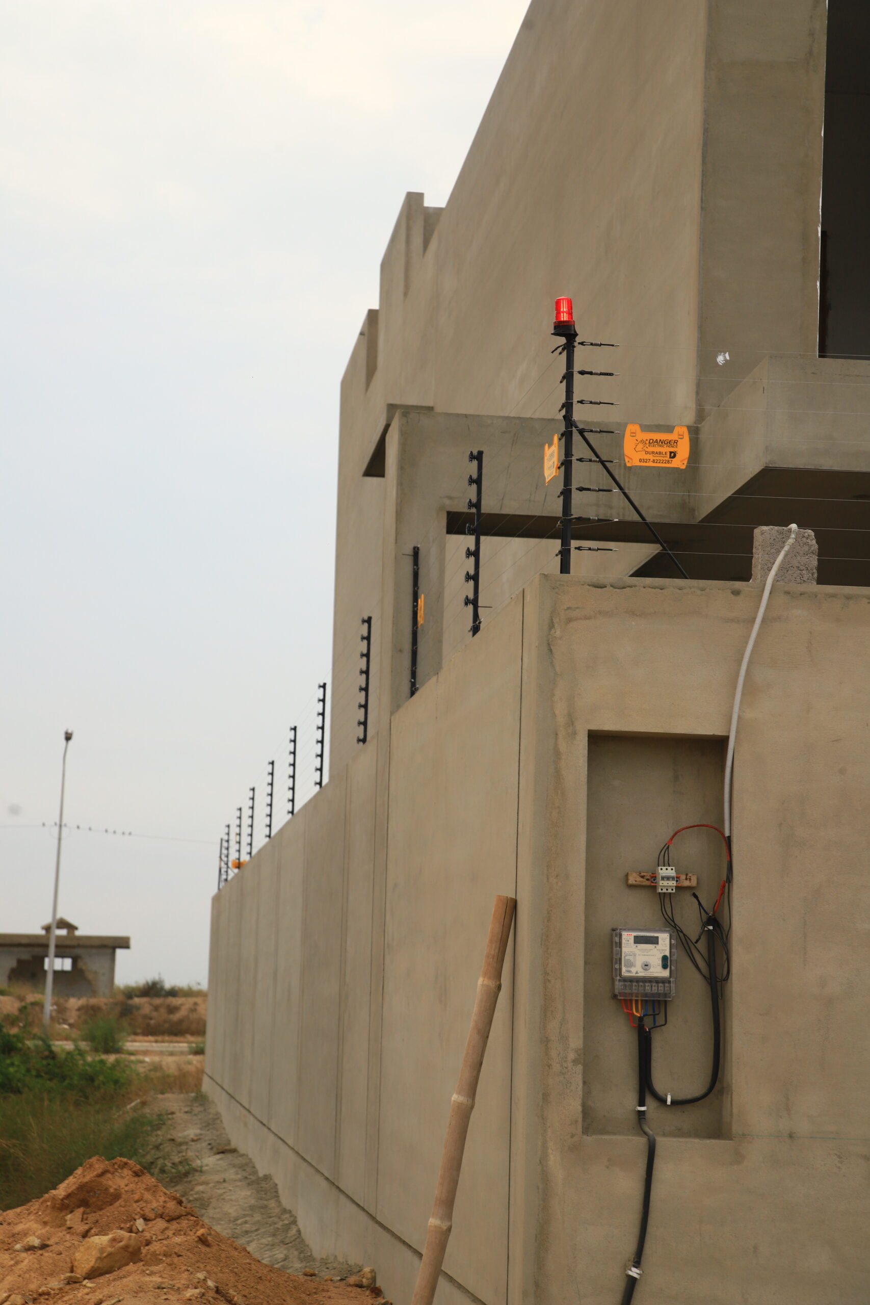 Electric Fence installed on top of a wall with a siren alert in Kenya