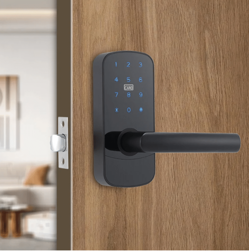 smart lock installed on a hotel room in Kenya